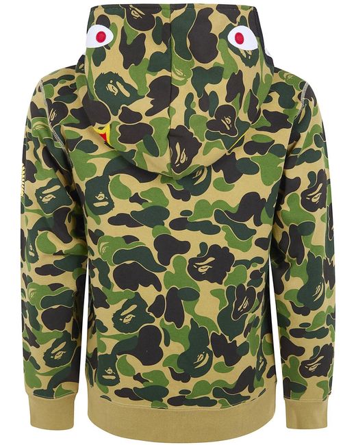 A Bathing Ape Green "Abc Camo 2Nd Shark Full Zip Hoodie Sweatshirt