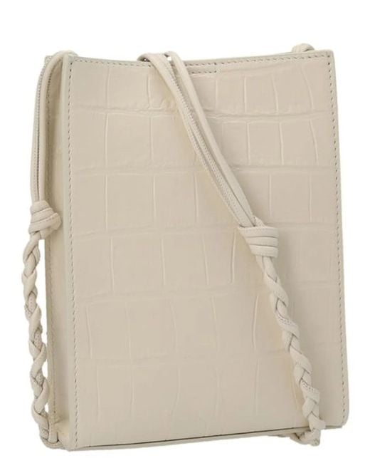 Jil Sander Natural Ivory Leather Shoulder Bag