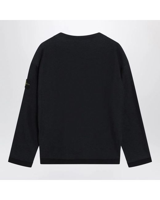 Stone Island Black Crater Neck Jumper for men