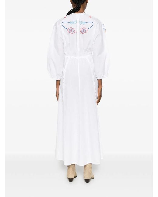 Forte_forte White Embroidered Cotton Dress