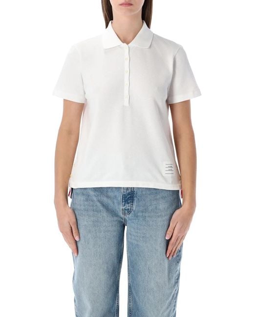 Thom Browne Blue Relaxed-Fit Cotton Polo Shirt