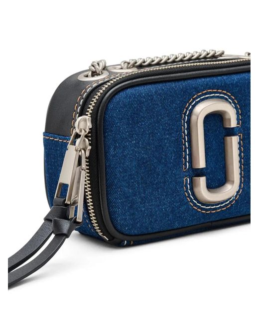 Marc Jacobs Blue The Denim Chain Snapshot Shoulder Bag