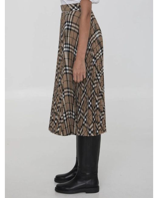 Burberry Natural Embroidered Polyester Blend Skirt