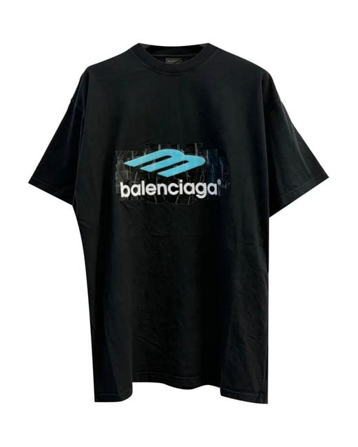 Balenciaga Black Tshirt With Logo for men