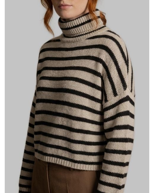 Lisa Yang Gray Zerlina Stripes Sweater