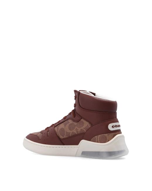 COACH Brown Citysole Signature High-Top Sneakers for men