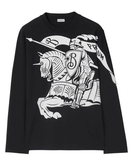 Burberry Black Ekd Print Cotton Sweatshirt for men