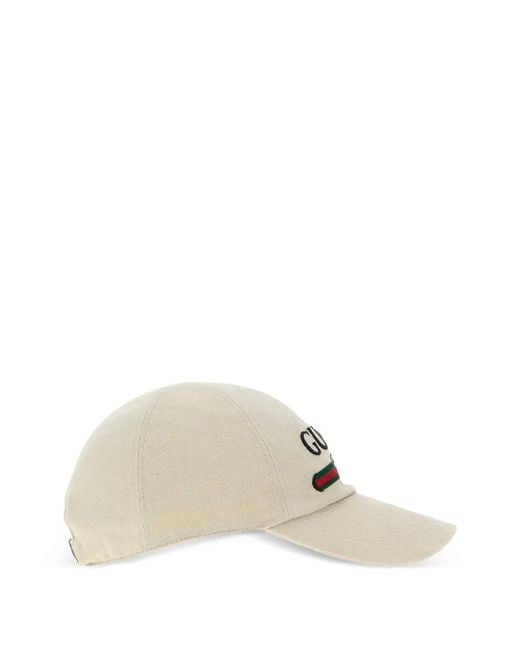 Gucci Natural Sand Canvas Baseball Cap for men