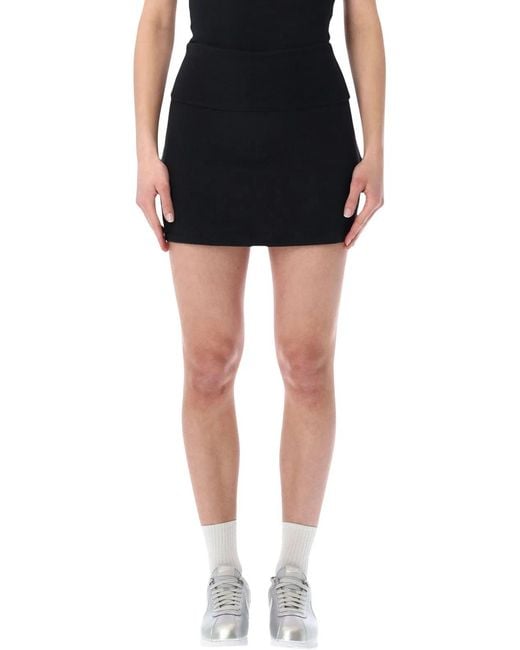 Nike Black Ribbed Fitted Mid-Rise Skort