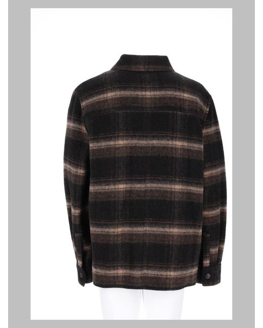 Isabel Marant Black Plaid Structured Collar Wool-Blend Jacket for men