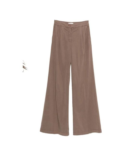 Via Masini 80 Brown Linen Blend Trousers