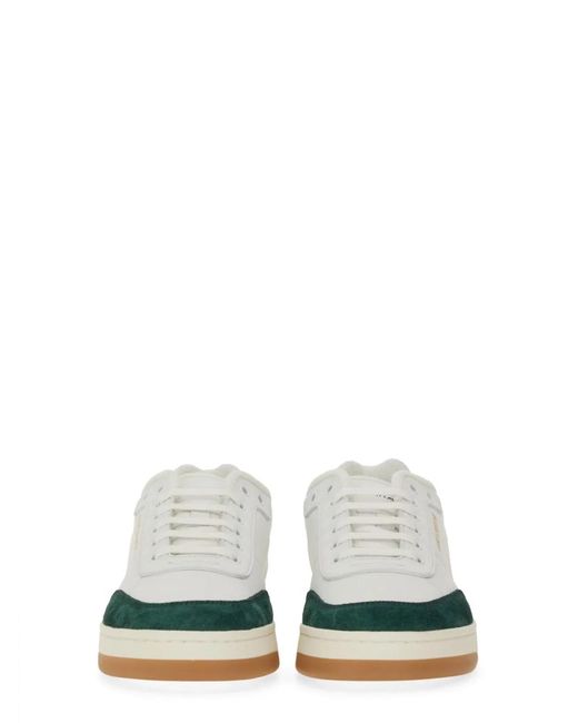 Saint Laurent White Smooth Leather "Sl/61" Sneaker for men