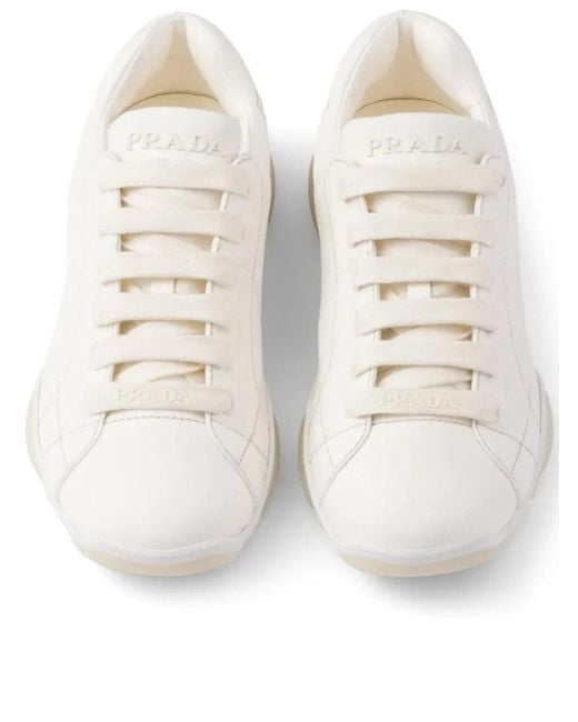 Prada White Nappa Leather Sneaker