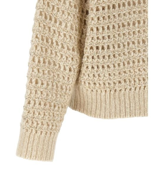 Brunello Cucinelli Natural 'Dazzling Braids' Sweater