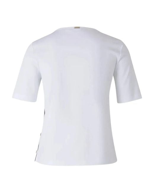 Herno White Cotton T-Shirt With Logo Buttons On The Sides