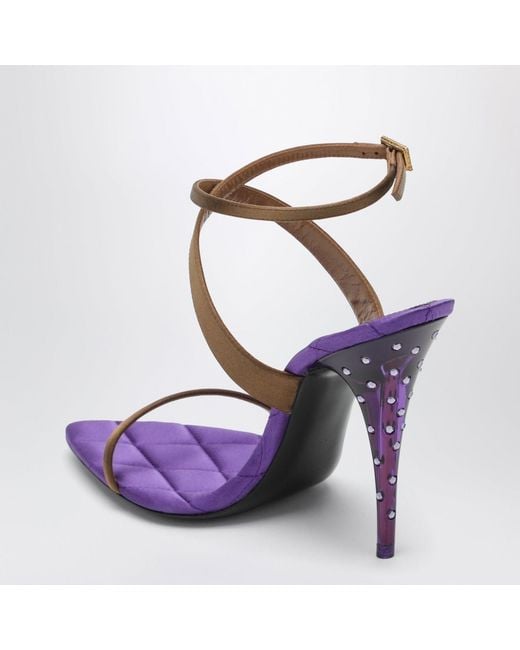 Saint Laurent Purple Cognaccolored Ivresse Sandals
