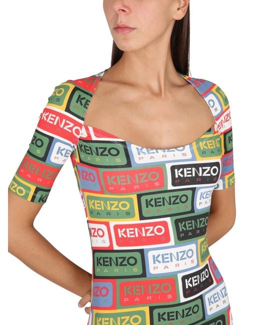 KENZO Multicolor Bodycon Dress Labels