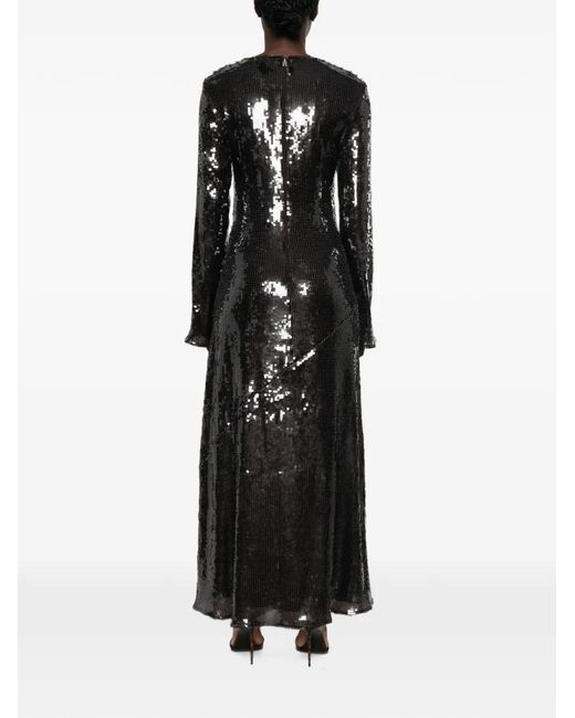 ROTATE BIRGER CHRISTENSEN Black Sequins Maxi Dress