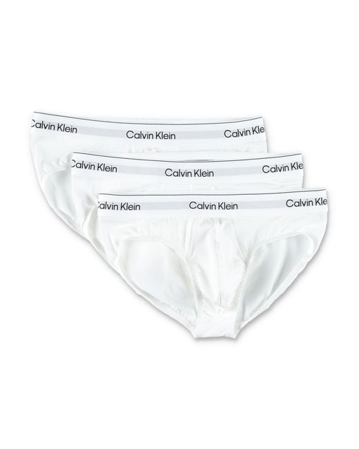 Calvin Klein White 3-Pack Cotton Blend Briefs for men