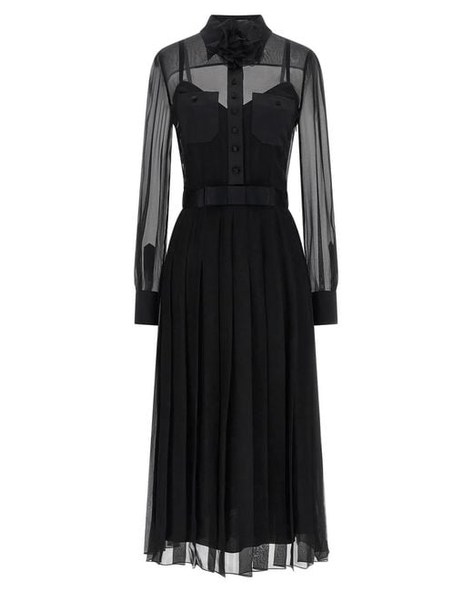 Dolce & Gabbana Black Dolce & Gabbana Chiffon Dress