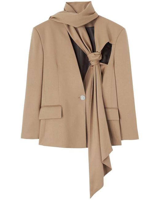 The Attico Natural Stretch Wool Axel Blazer