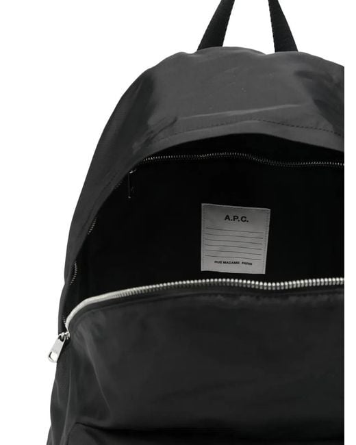 A.P.C. Black Backpack With Logo