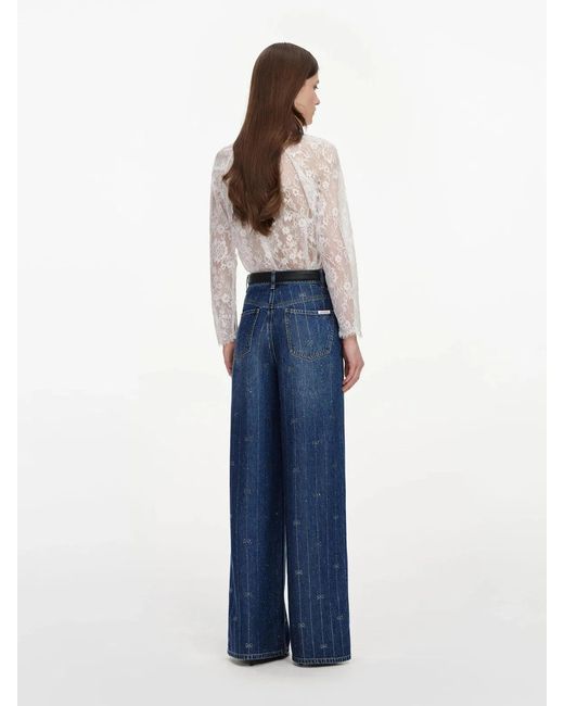 Self-Portrait Blue Lace Blouse