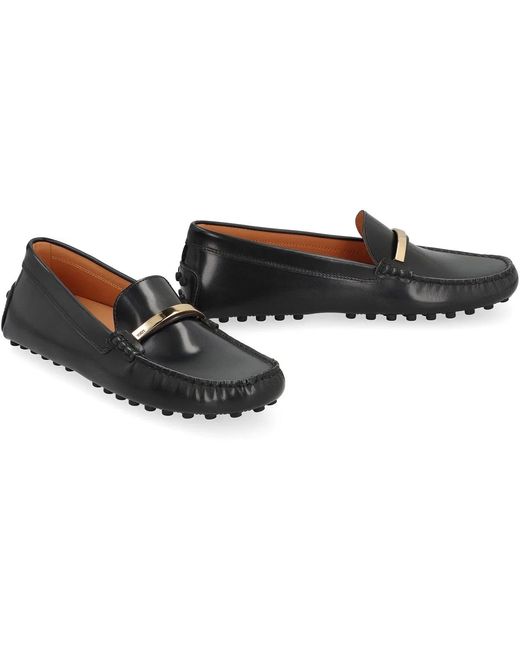 Tod's Black Gommino Leather Loafers