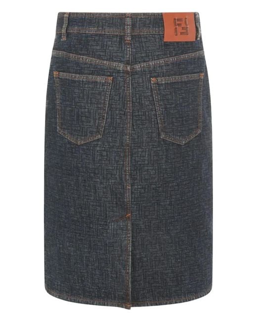 Fendi Gray Cotton Denim Leather Padded