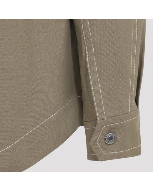AMI Natural Worker Buttoned Cotton Jacket for men