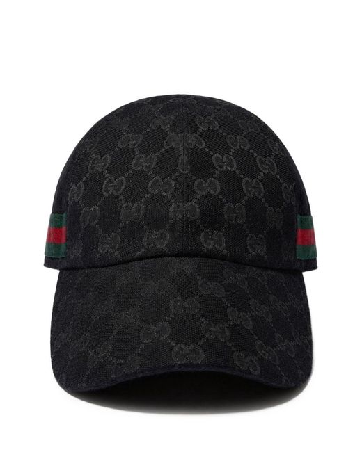Gucci Black Gg Baseball Hat With Web for men