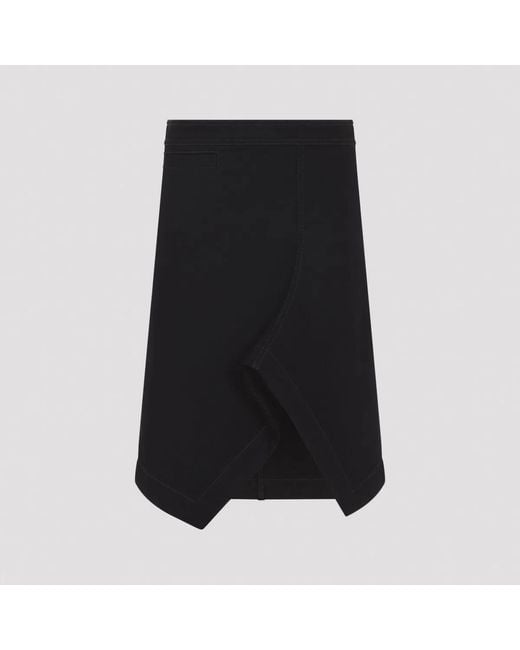 Lemaire Black Asymmetric Skirt With Stitch