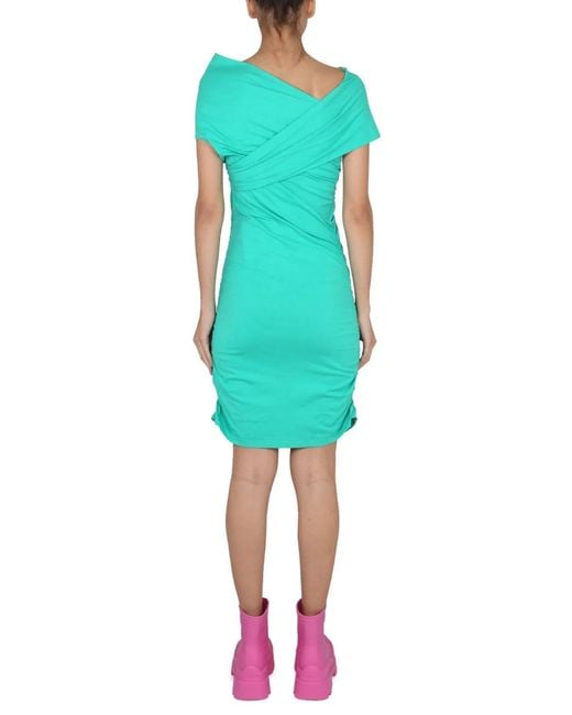 MSGM Blue Draped Dress