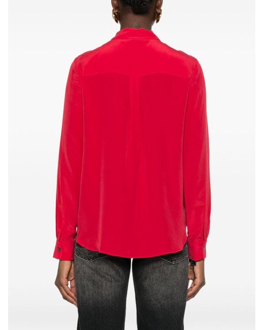 Pinko Red Silk Shirt