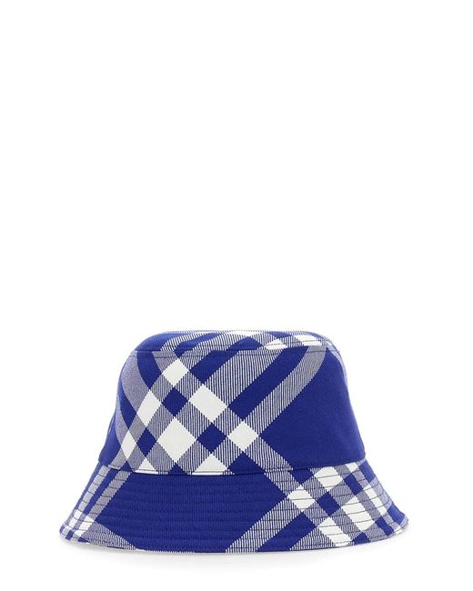 Burberry Blue Bucket Check Hat