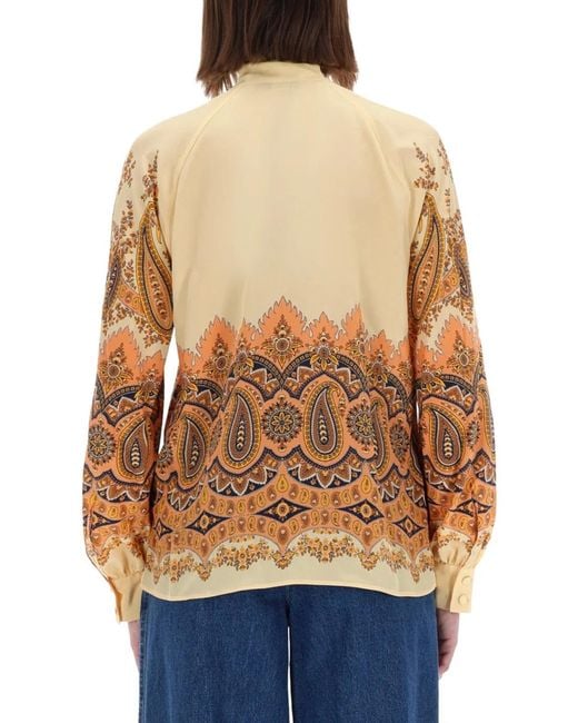Etro Blue Multicolour Silk Top