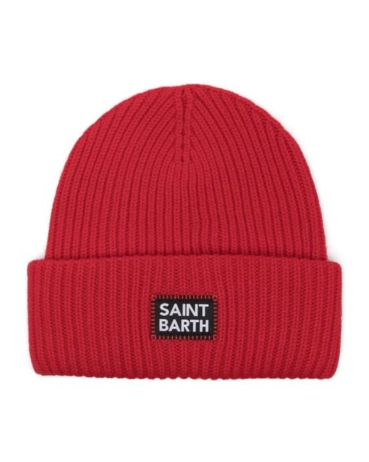 Mc2 Saint Barth Red Berry Knitted Cap for men