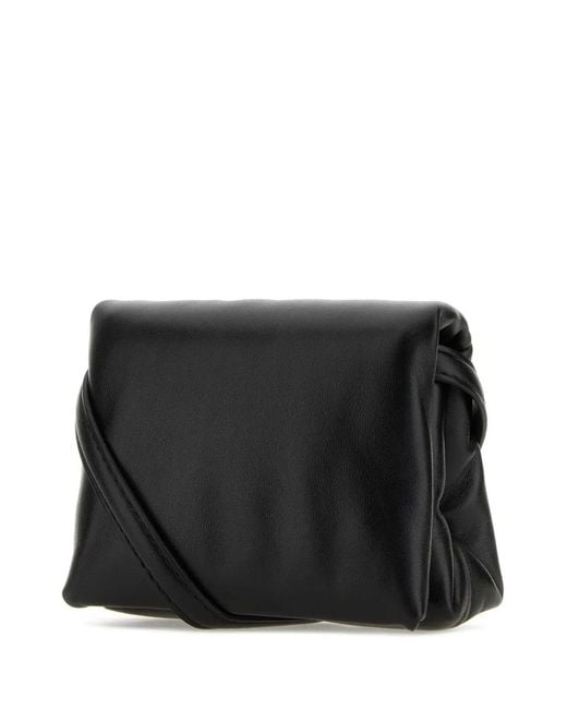 Marni Black Leather Mini Prisma Clutch