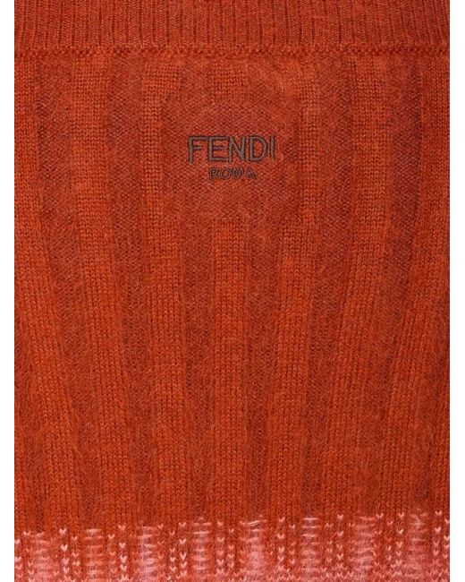 Fendi Red Wool Mini Skirt