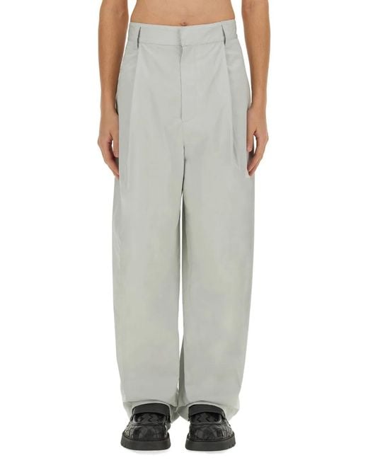 Bottega Veneta Gray Silk And Cotton Pants for men
