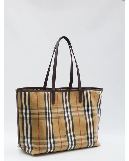 Burberry White Highlands Tote Bag Medium