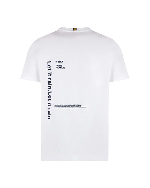 K-Way White Odom Letitrain Cotton Crew-Neck T-Shirt for men