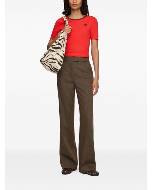 Ganni Multicolor Mélange-Effect Trousers
