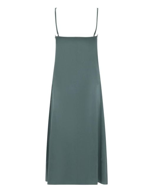 Acne Green Satin Midi Dress