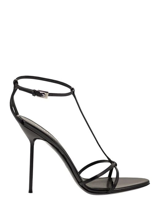 Paris Texas Black Lidia T-Strap Sandal