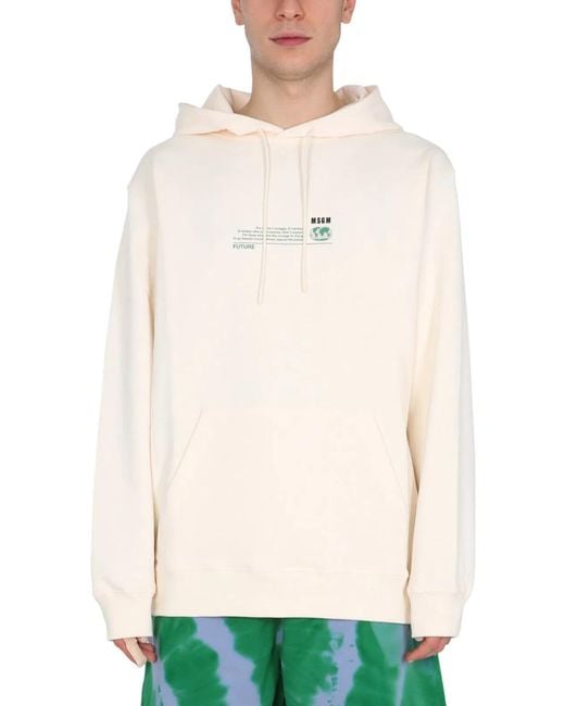 MSGM White Fantastic Sweatshirt for men