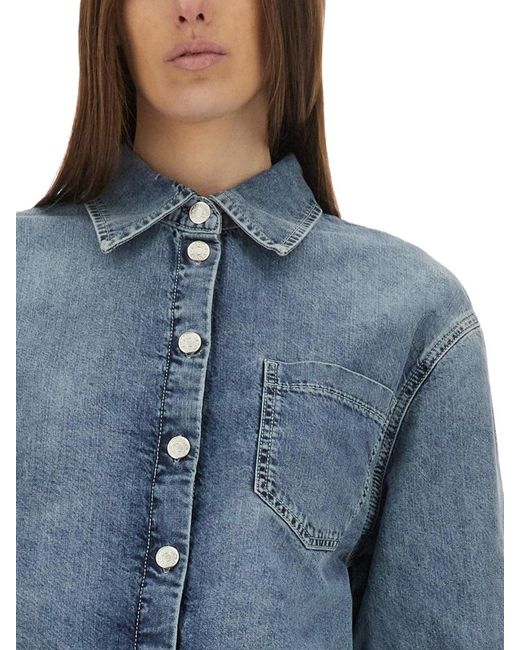 Moschino Blue Regular Solid Shirt