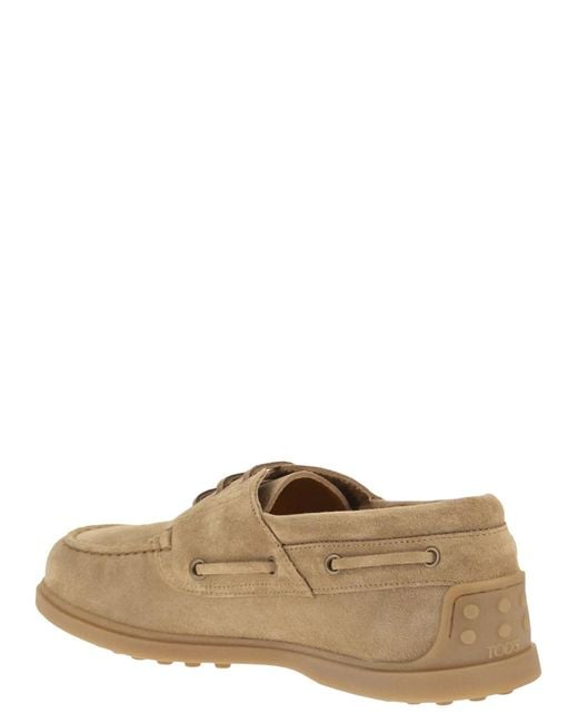 Tod's Brown Suede Boat Shoe for men