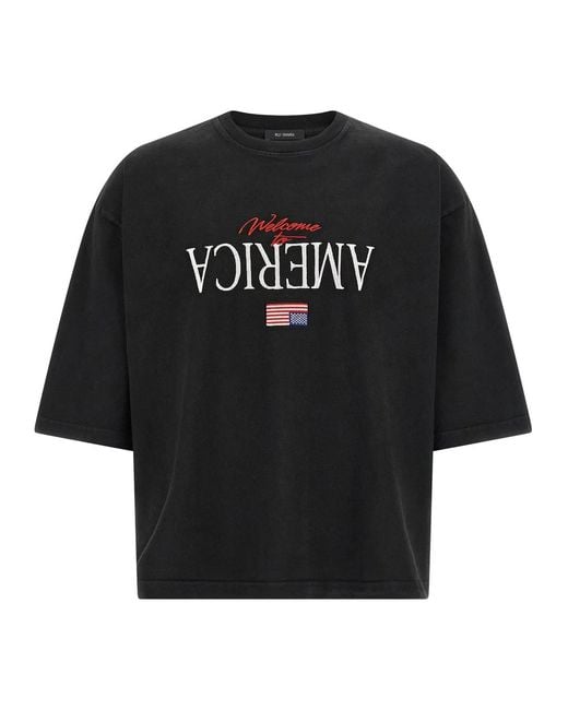 Willy Chavarria Black 'Welcome To America- Buffalo' T-Shirt for men