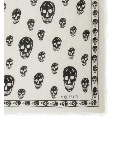 McQueen Black Foulard Skull